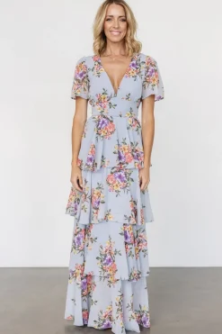 Clearance Baltic Born Montaigne Ruffle Maxi Dress | Light Blue Floral LightBlueFloral