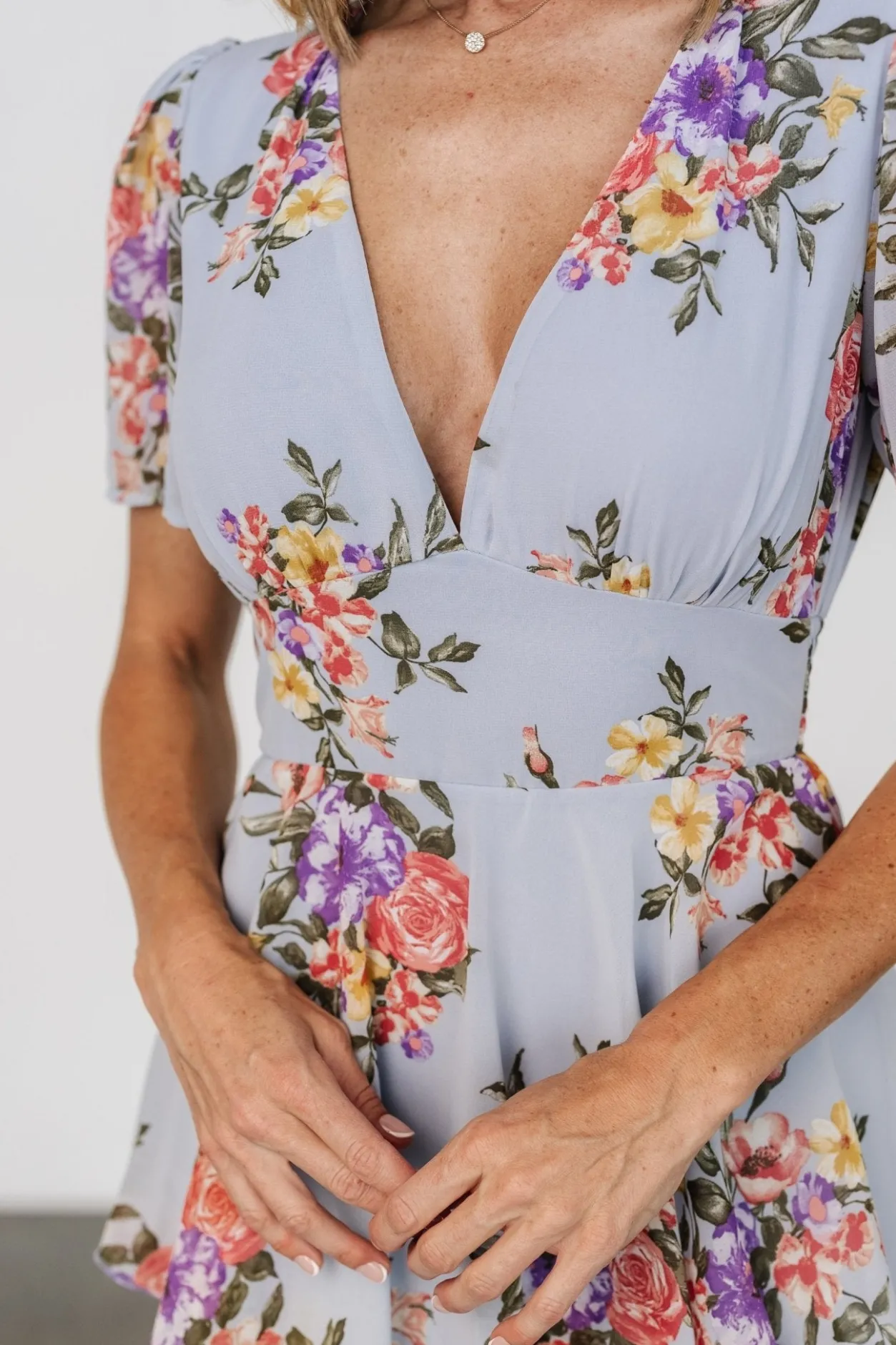 Clearance Baltic Born Montaigne Ruffle Maxi Dress | Light Blue Floral LightBlueFloral