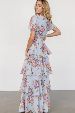 Clearance Baltic Born Montaigne Ruffle Maxi Dress | Light Blue Floral LightBlueFloral