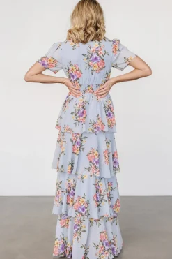 Clearance Baltic Born Montaigne Ruffle Maxi Dress | Light Blue Floral LightBlueFloral
