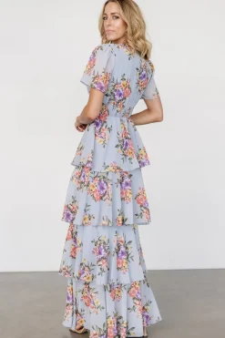 Clearance Baltic Born Montaigne Ruffle Maxi Dress | Light Blue Floral LightBlueFloral