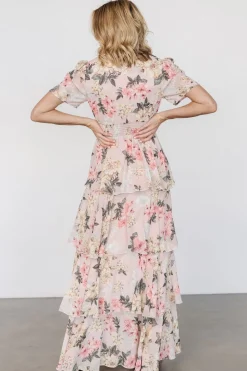 Clearance Baltic Born Montaigne Ruffle Maxi Dress | Pale Blush Floral PaleBlushFloral