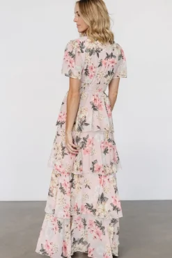 Clearance Baltic Born Montaigne Ruffle Maxi Dress | Pale Blush Floral PaleBlushFloral