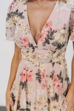 Clearance Baltic Born Montaigne Ruffle Maxi Dress | Pale Blush Floral PaleBlushFloral