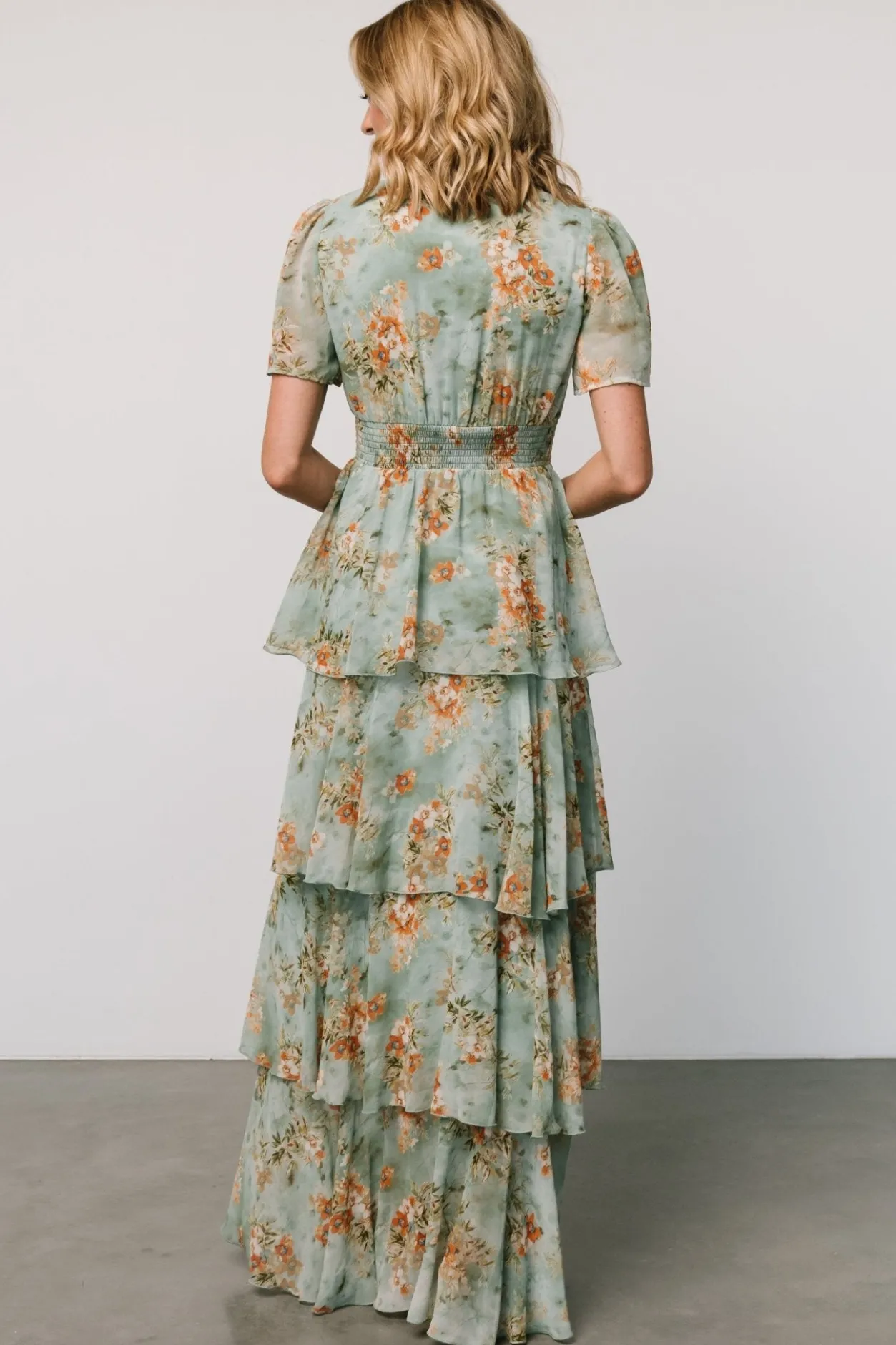 Discount Baltic Born Montaigne Ruffle Maxi Dress | Blue Sage Floral BlueSageFloral