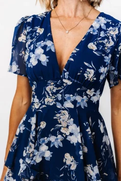 Outlet Baltic Born Montaigne Ruffle Maxi Dress | Navy + Blue Floral Navy+BlueFloral