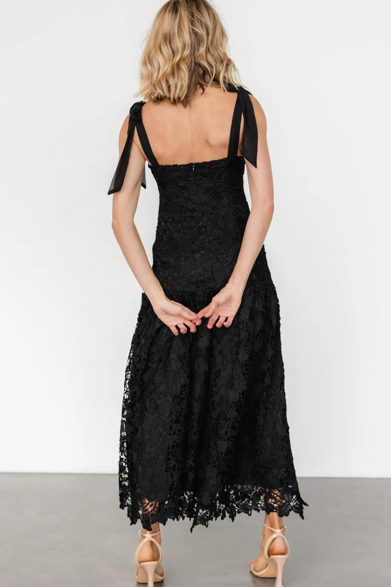 Online Baltic Born Monte Carlo Lace Midi Dress | Black