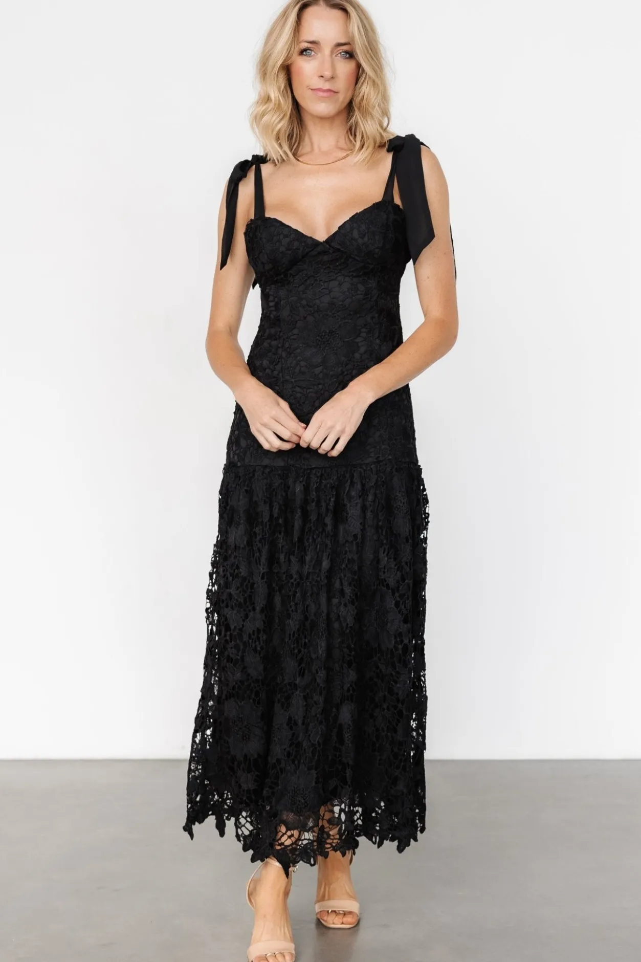 Online Baltic Born Monte Carlo Lace Midi Dress | Black