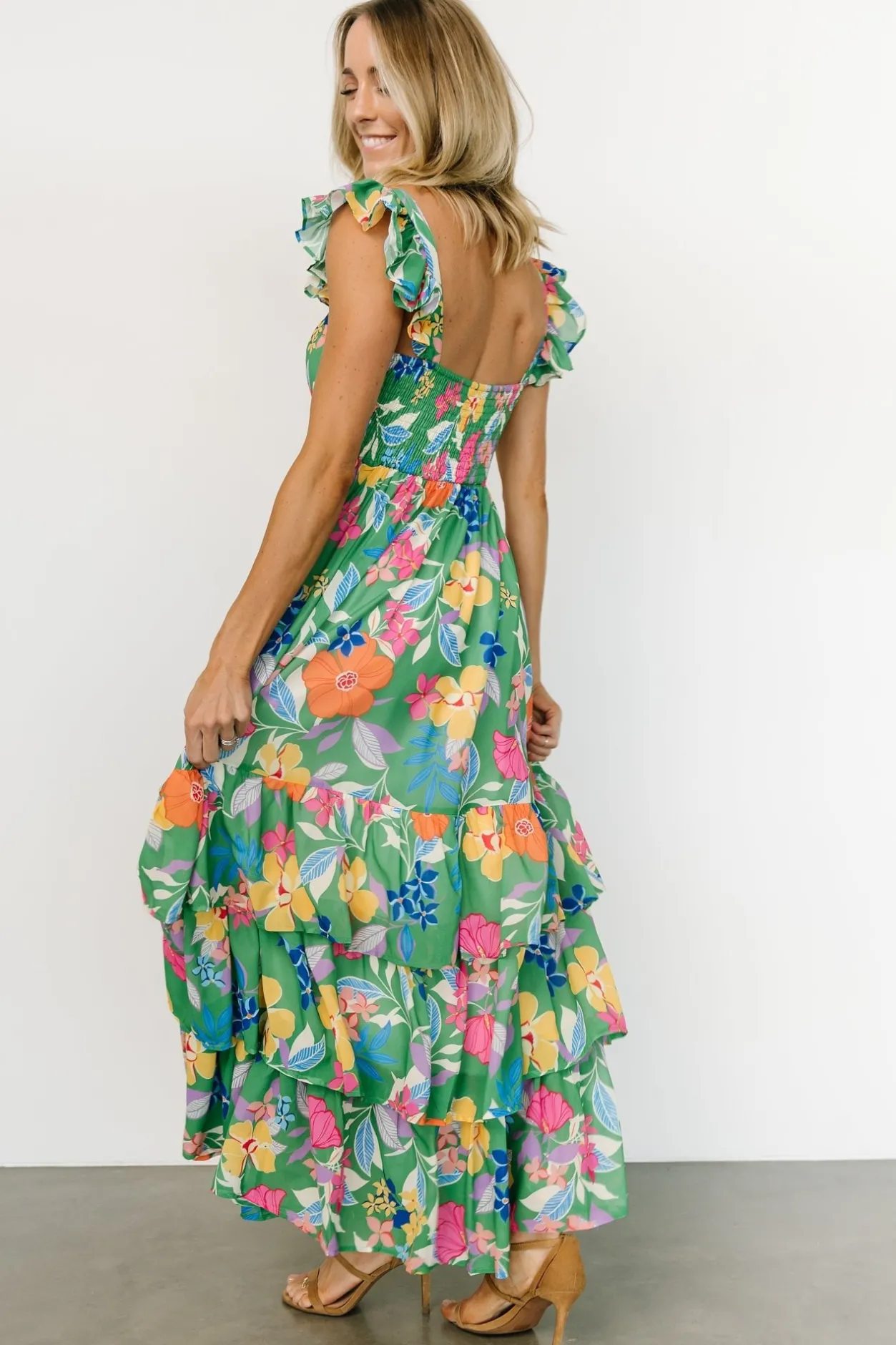 Outlet Baltic Born Monte Tiered Maxi Dress | Green Multi GreenMulti