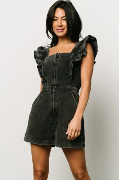Clearance Baltic Born Montgomery Denim Romper | Black