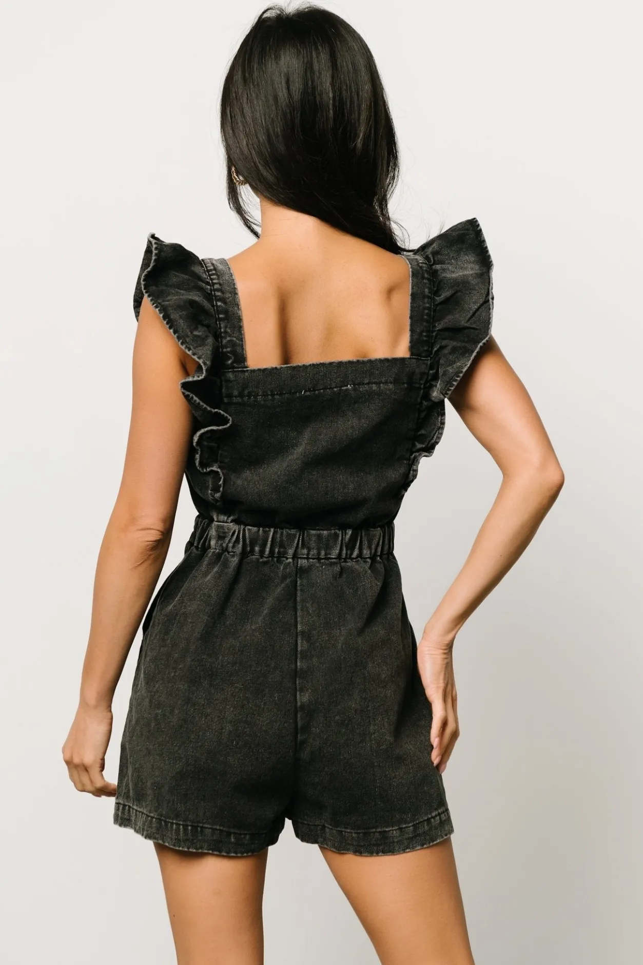 Clearance Baltic Born Montgomery Denim Romper | Black