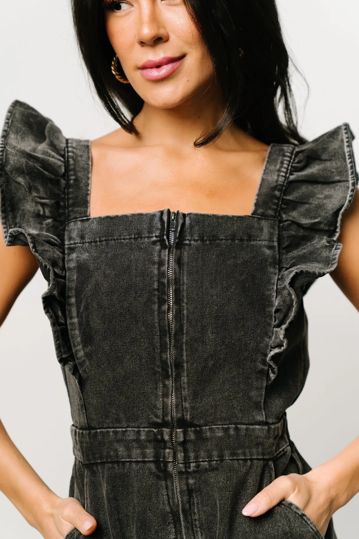 Clearance Baltic Born Montgomery Denim Romper | Black