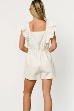New Baltic Born Montgomery Denim Romper | Ivory
