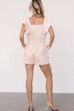 Discount Baltic Born Montgomery Denim Romper | Pale Pink PalePink