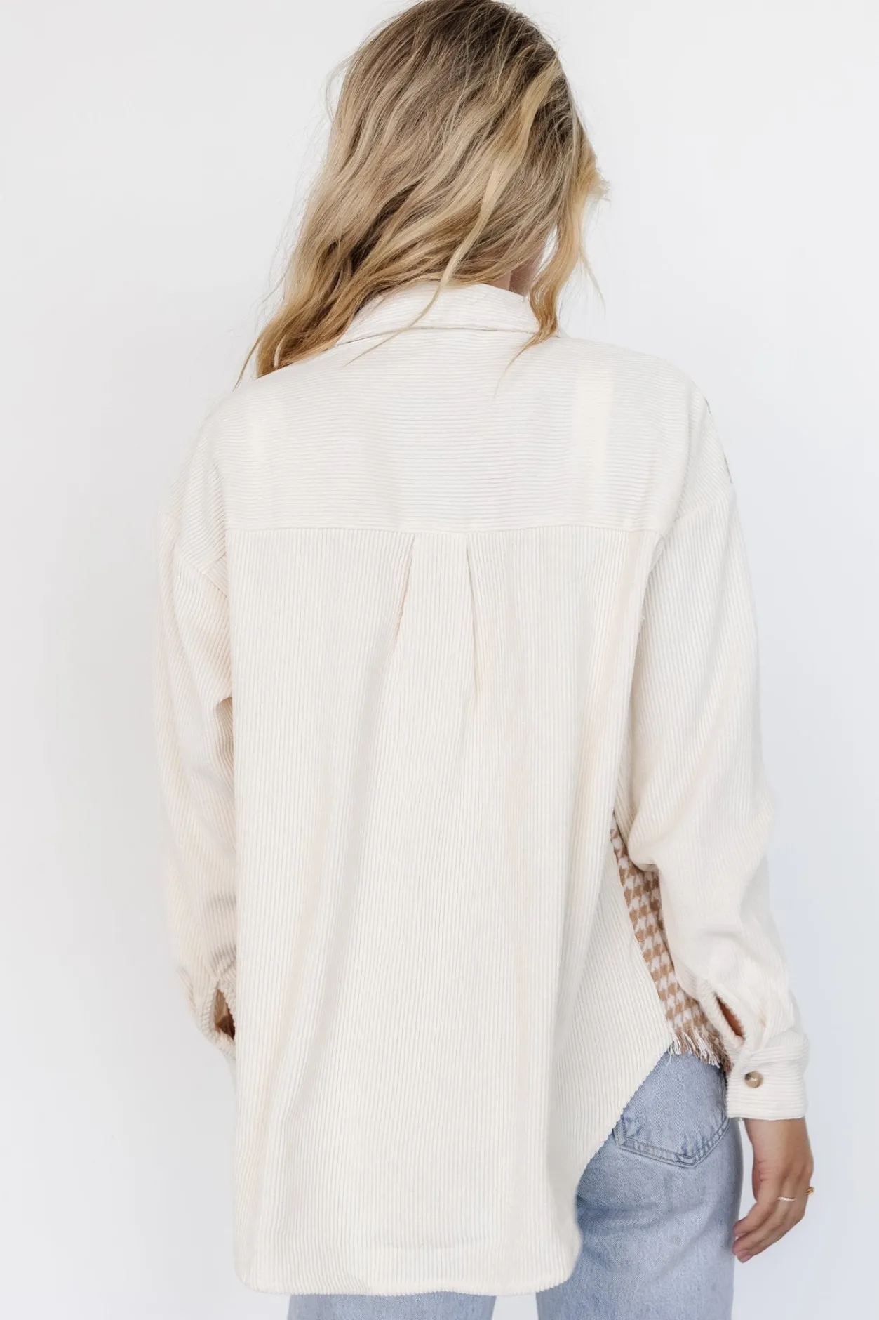 Discount Baltic Born Montreal Houndstooth Shacket | Taupe + Ivory Taupe+Ivory