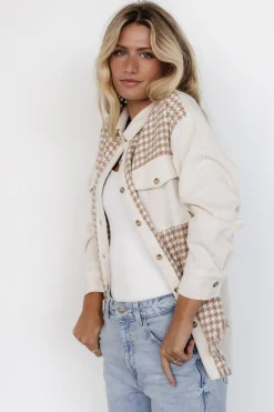 Discount Baltic Born Montreal Houndstooth Shacket | Taupe + Ivory Taupe+Ivory