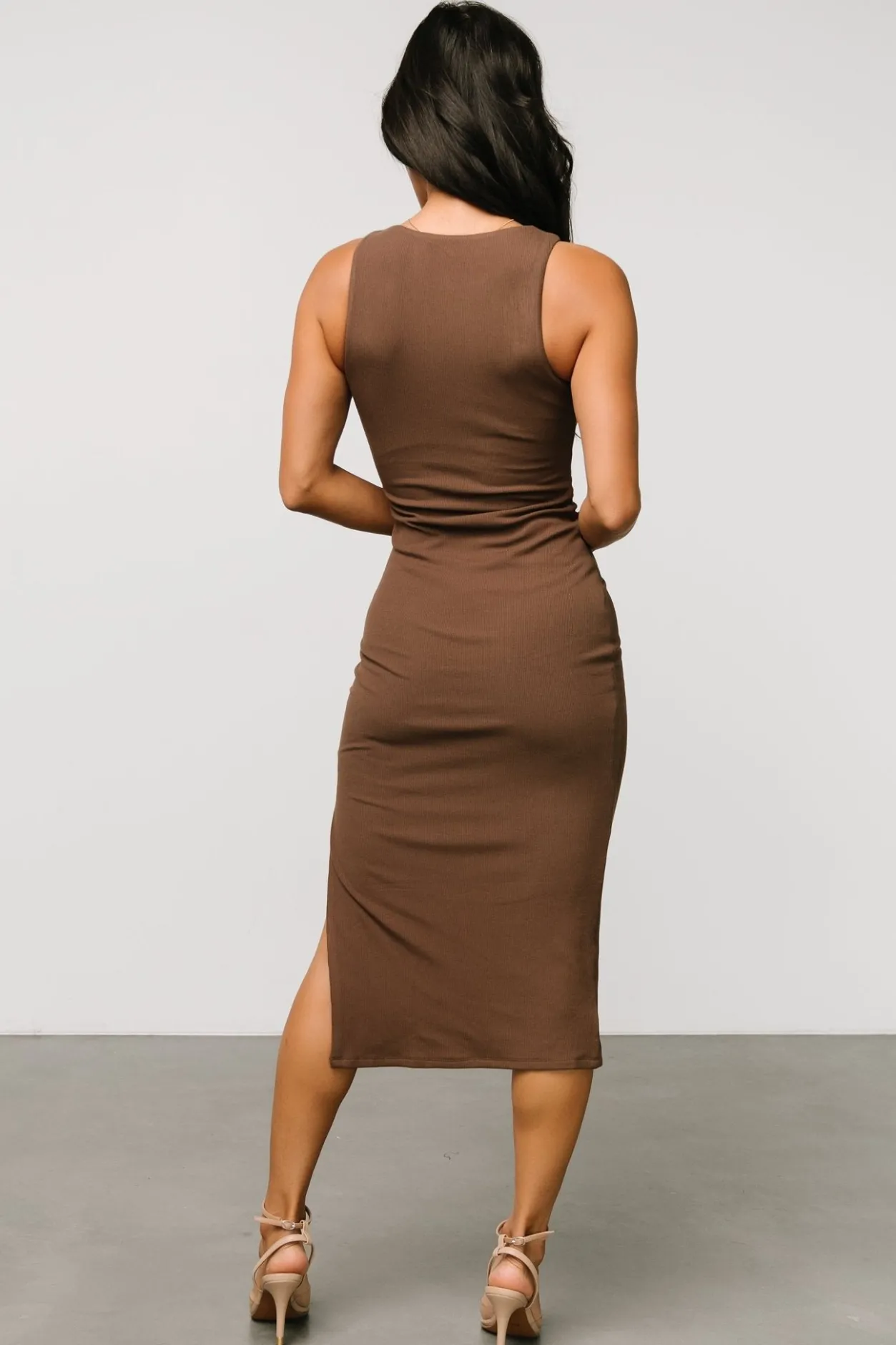Discount Baltic Born Moore Ribbed Tank Midi Dress | Coffee