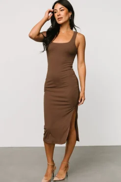Discount Baltic Born Moore Ribbed Tank Midi Dress | Coffee