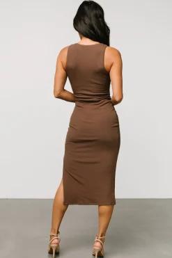 Discount Baltic Born Moore Ribbed Tank Midi Dress | Coffee