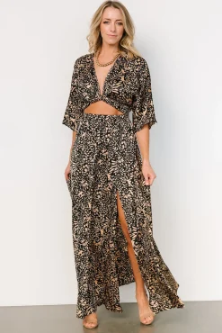 Sale Baltic Born Morlana Maxi Dress | Black + Tan Print Black+TanPrint