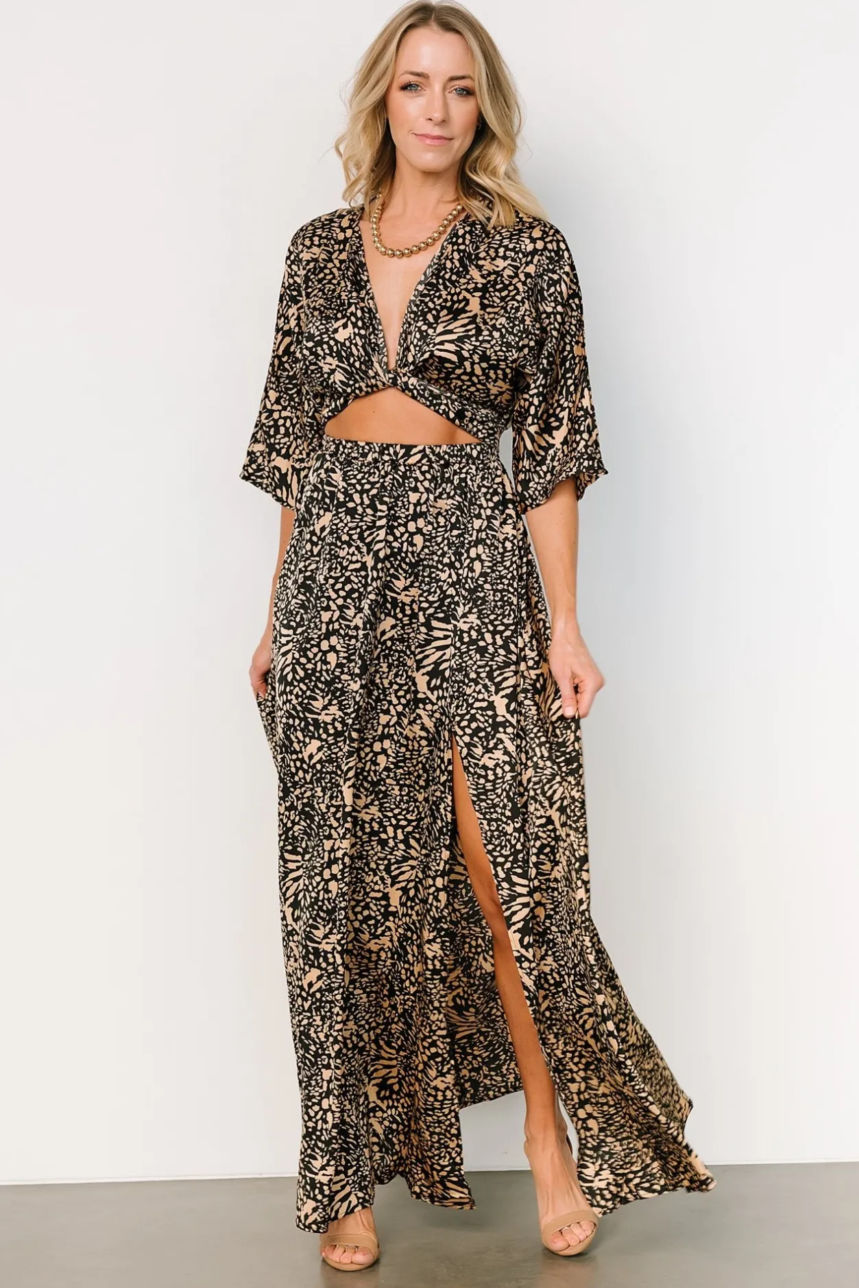 Sale Baltic Born Morlana Maxi Dress | Black + Tan Print Black+TanPrint