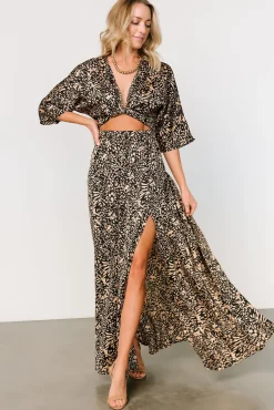 Sale Baltic Born Morlana Maxi Dress | Black + Tan Print Black+TanPrint