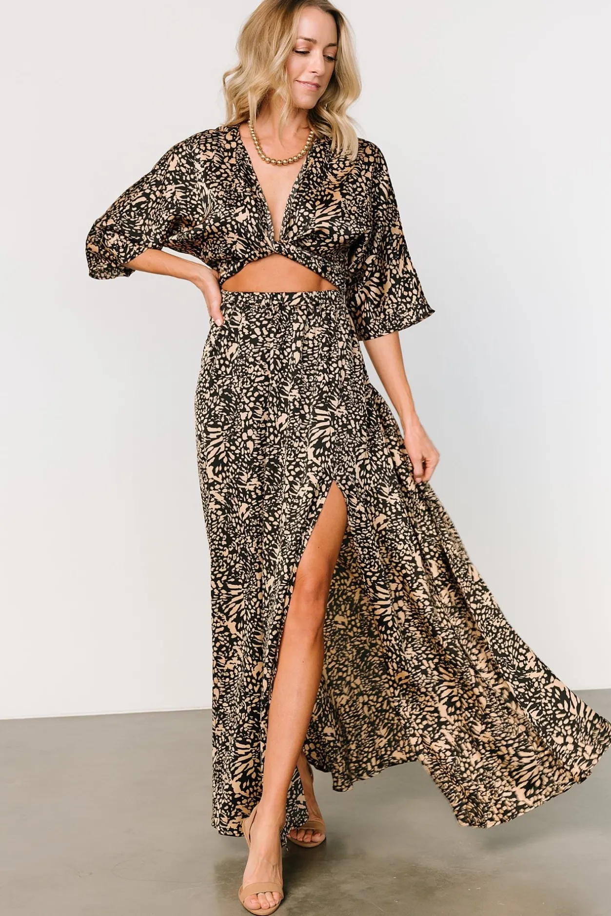 Sale Baltic Born Morlana Maxi Dress | Black + Tan Print Black+TanPrint