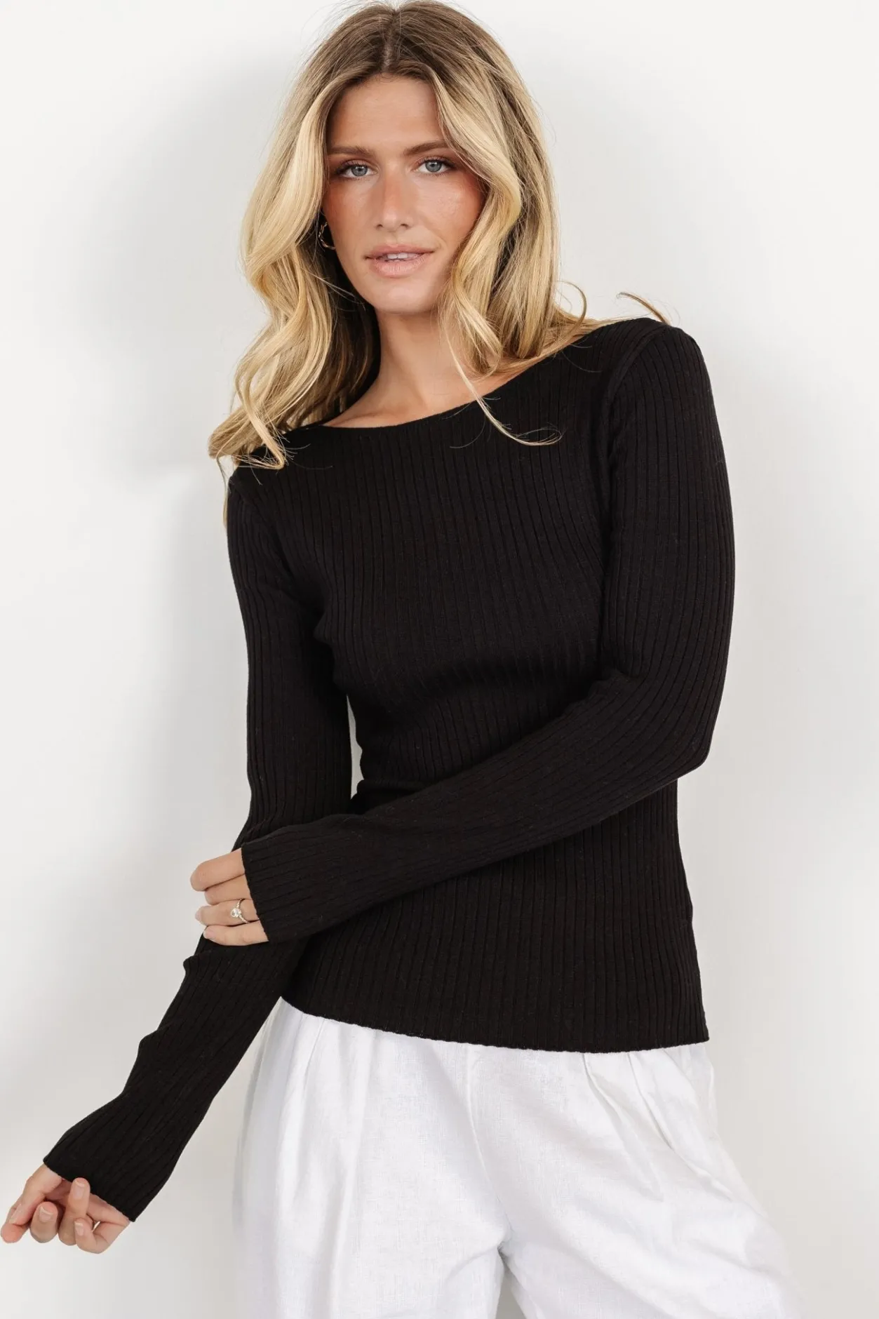 Online Baltic Born Morris Ribbed Knit Top | Black