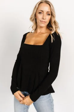 Discount Baltic Born Murphy Square Neck Top | Black
