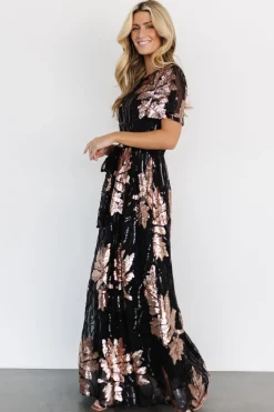 Fashion Baltic Born Muse Sequin Maxi Dress | Black + Rose Black+Rose