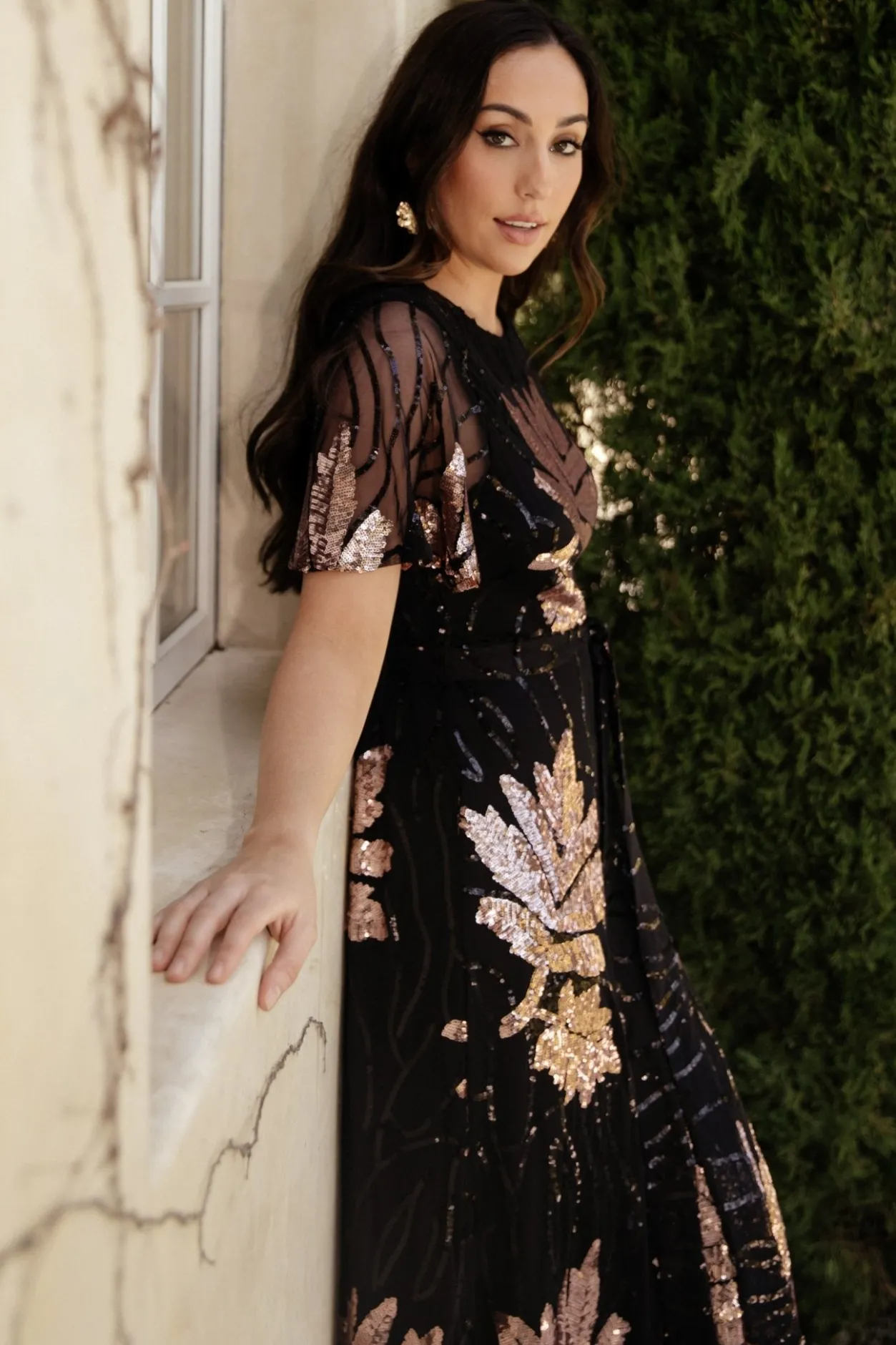 Fashion Baltic Born Muse Sequin Maxi Dress | Black + Rose Black+Rose