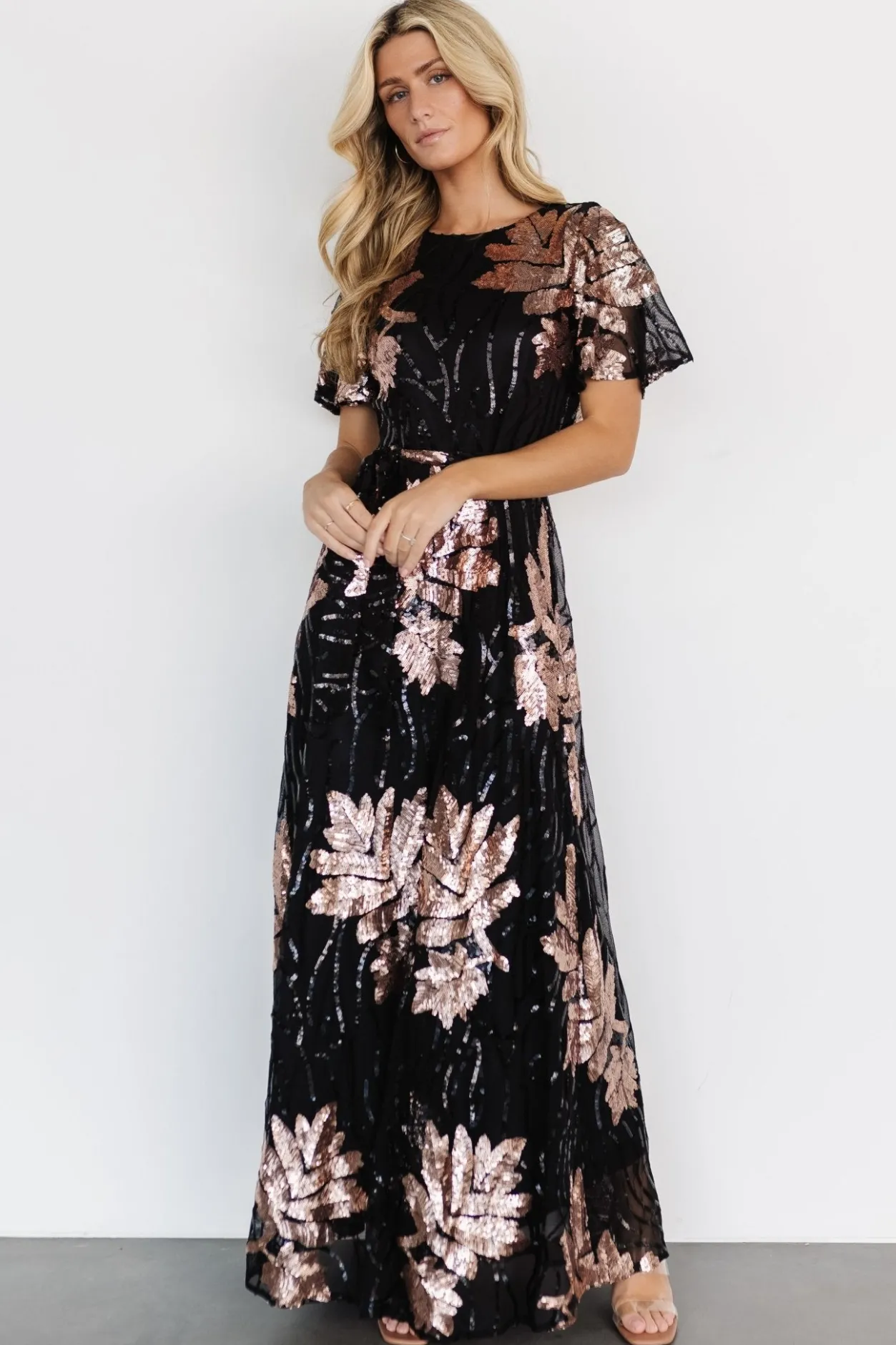 Fashion Baltic Born Muse Sequin Maxi Dress | Black + Rose Black+Rose