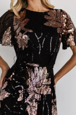 Fashion Baltic Born Muse Sequin Maxi Dress | Black + Rose Black+Rose