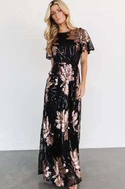 Fashion Baltic Born Muse Sequin Maxi Dress | Black + Rose Black+Rose