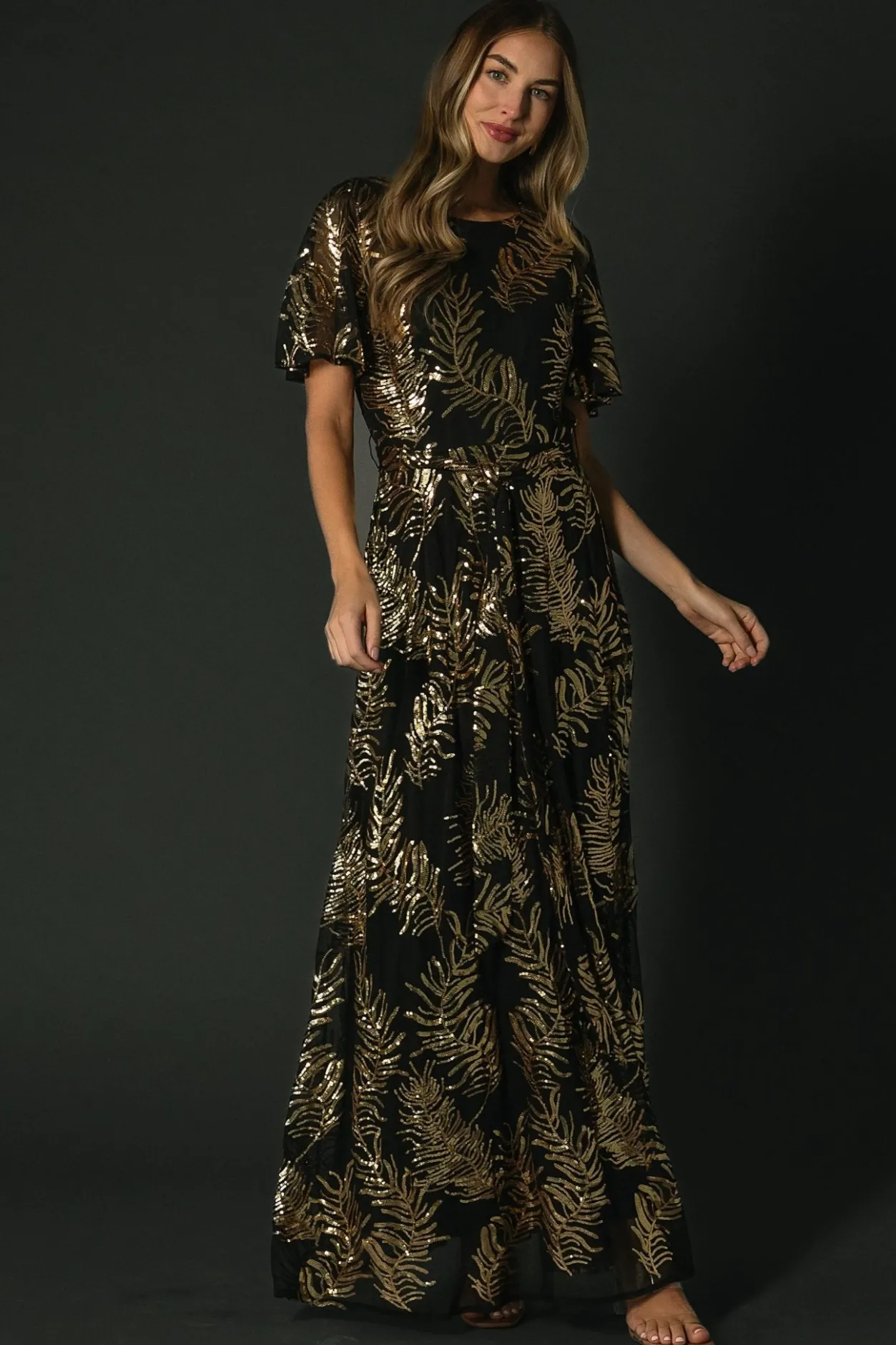 Best Baltic Born Muse Sequin Maxi Dress | Black + Gold Black+Gold