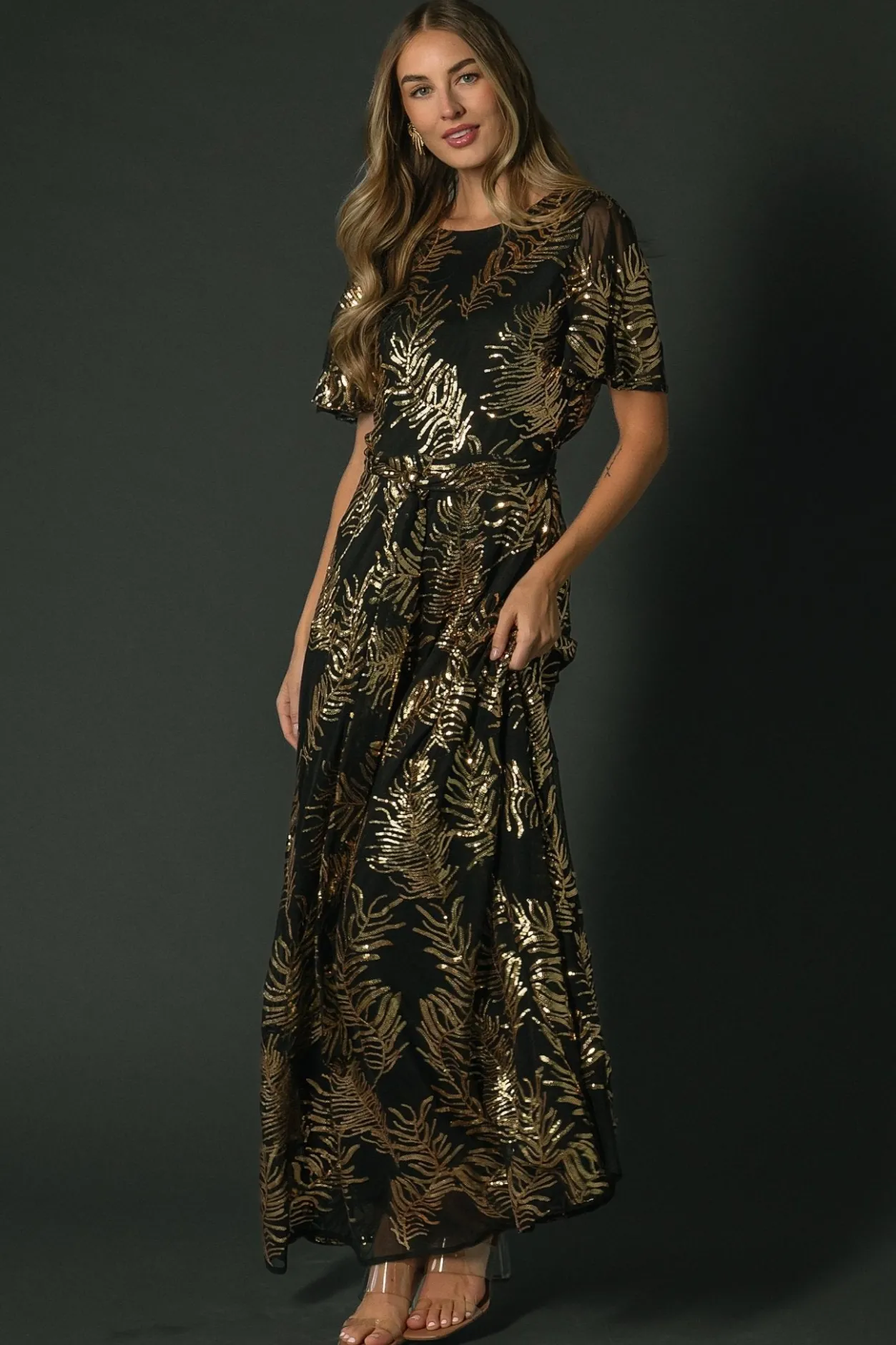 Best Baltic Born Muse Sequin Maxi Dress | Black + Gold Black+Gold