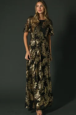 Best Baltic Born Muse Sequin Maxi Dress | Black + Gold Black+Gold
