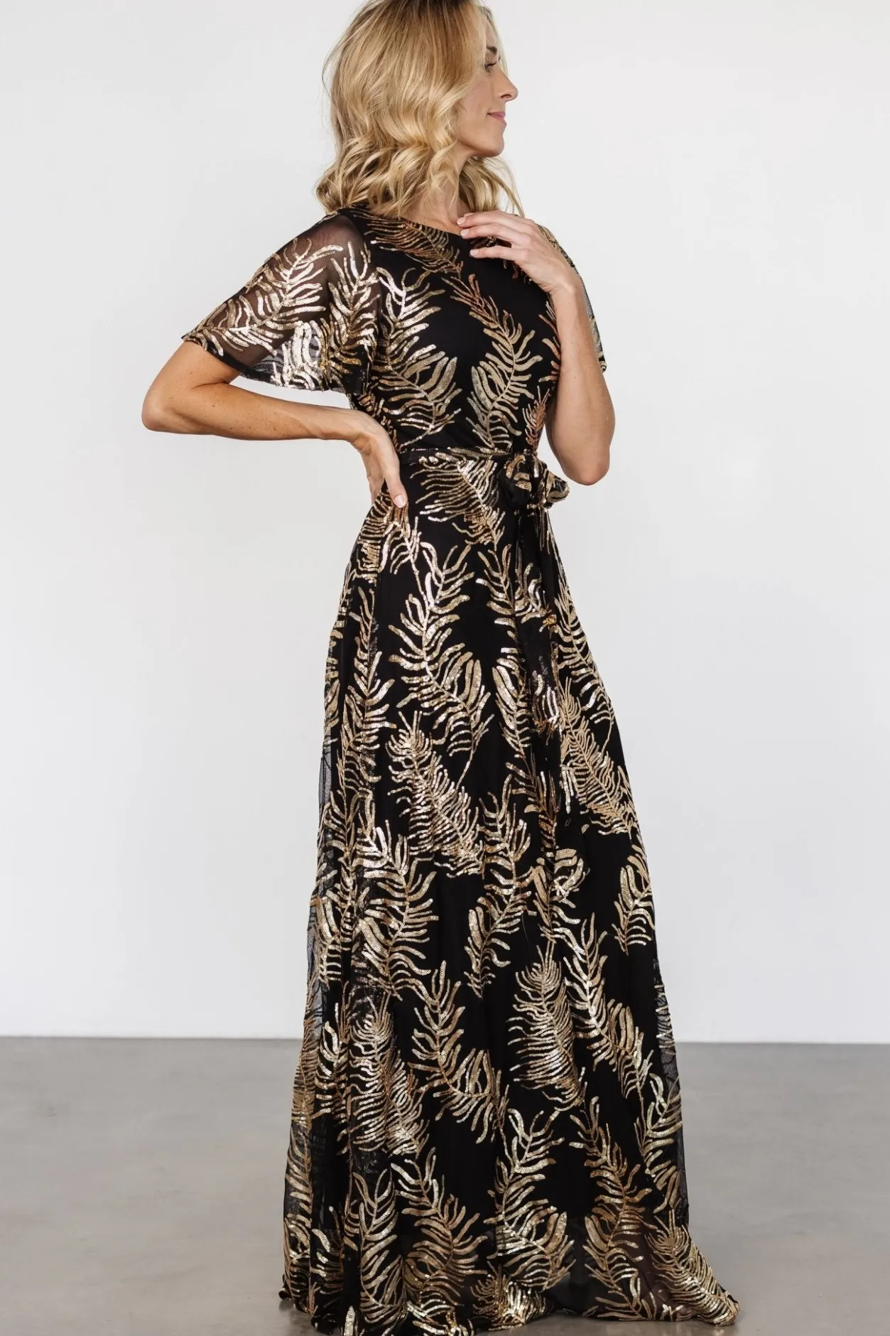 Best Baltic Born Muse Sequin Maxi Dress | Black + Gold Black+Gold