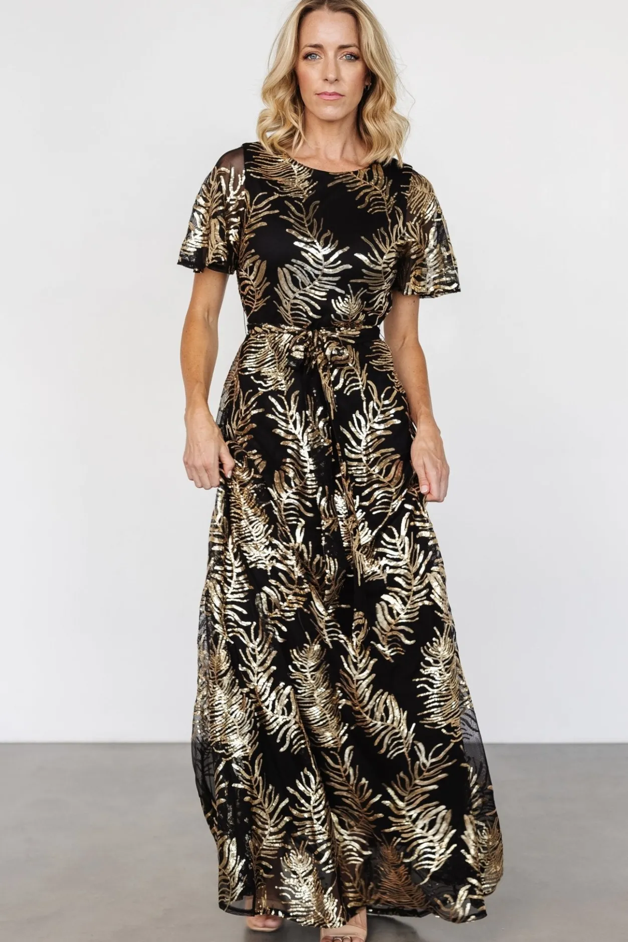 Best Baltic Born Muse Sequin Maxi Dress | Black + Gold Black+Gold