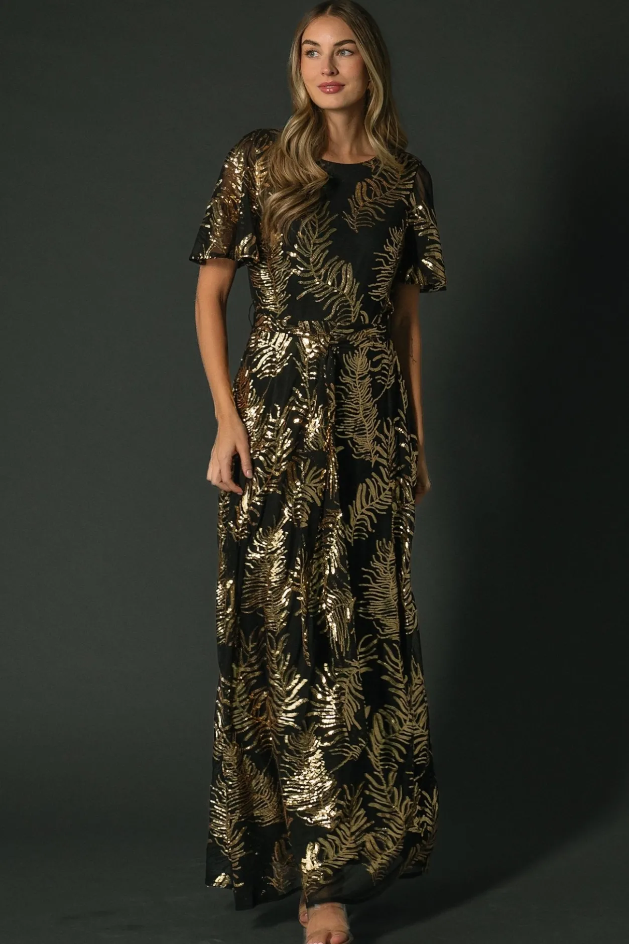 Best Baltic Born Muse Sequin Maxi Dress | Black + Gold Black+Gold