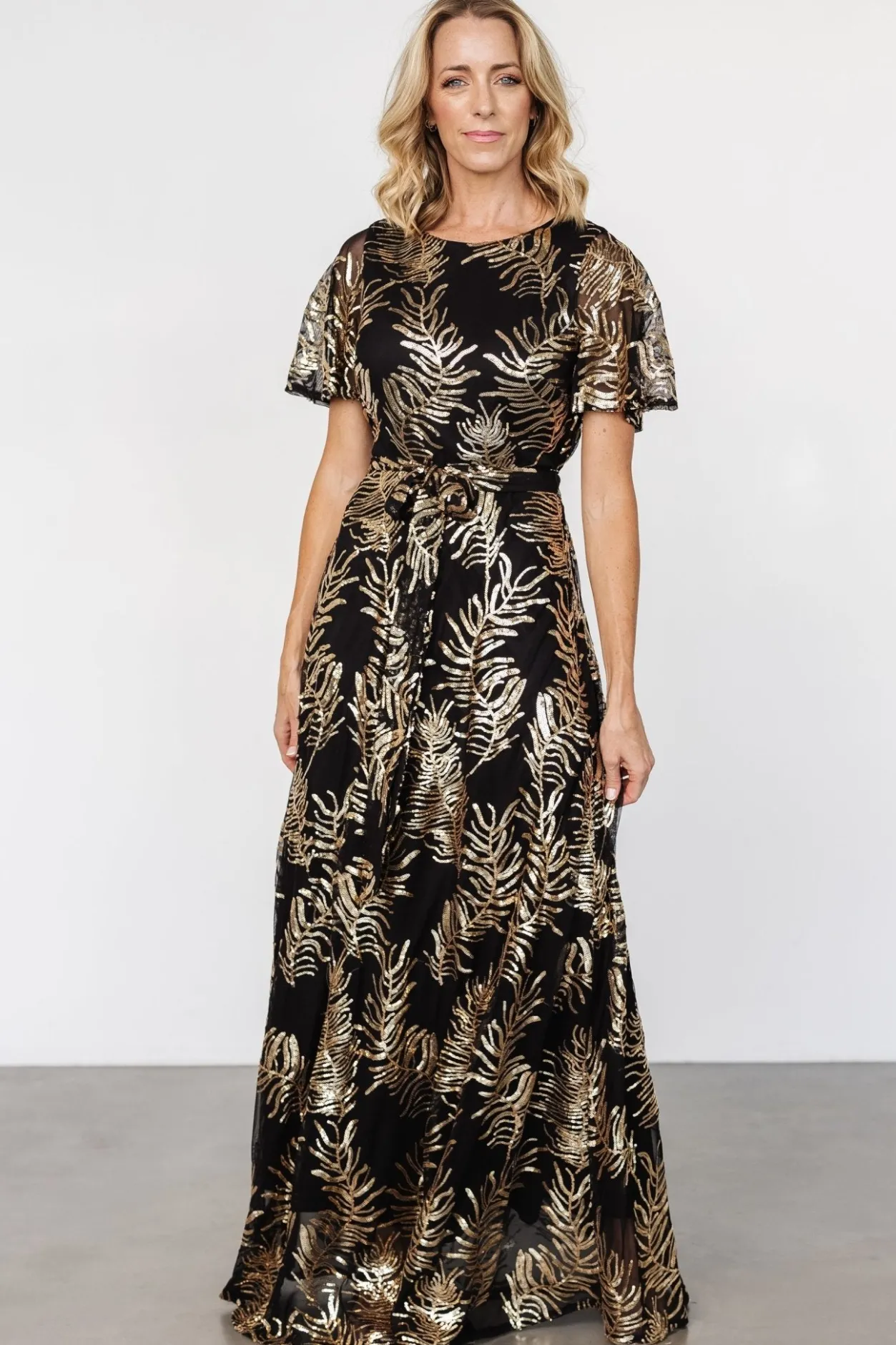 Best Baltic Born Muse Sequin Maxi Dress | Black + Gold Black+Gold