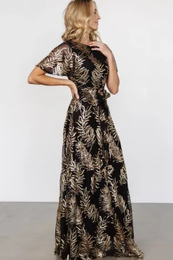 Best Baltic Born Muse Sequin Maxi Dress | Black + Gold Black+Gold