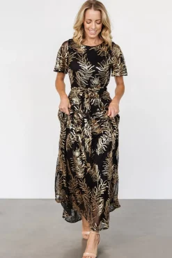 Best Baltic Born Muse Sequin Maxi Dress | Black + Gold Black+Gold