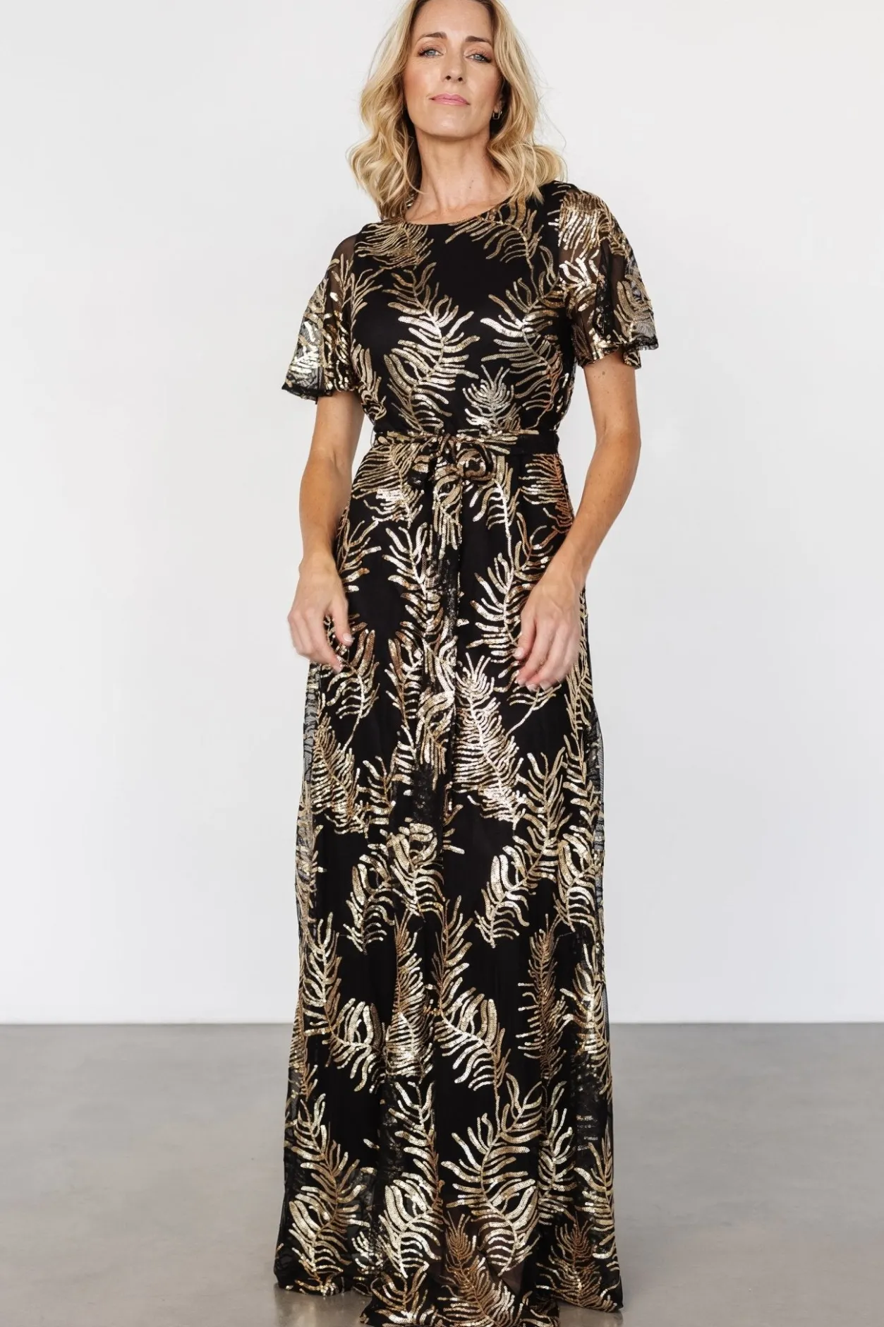 Best Baltic Born Muse Sequin Maxi Dress | Black + Gold Black+Gold