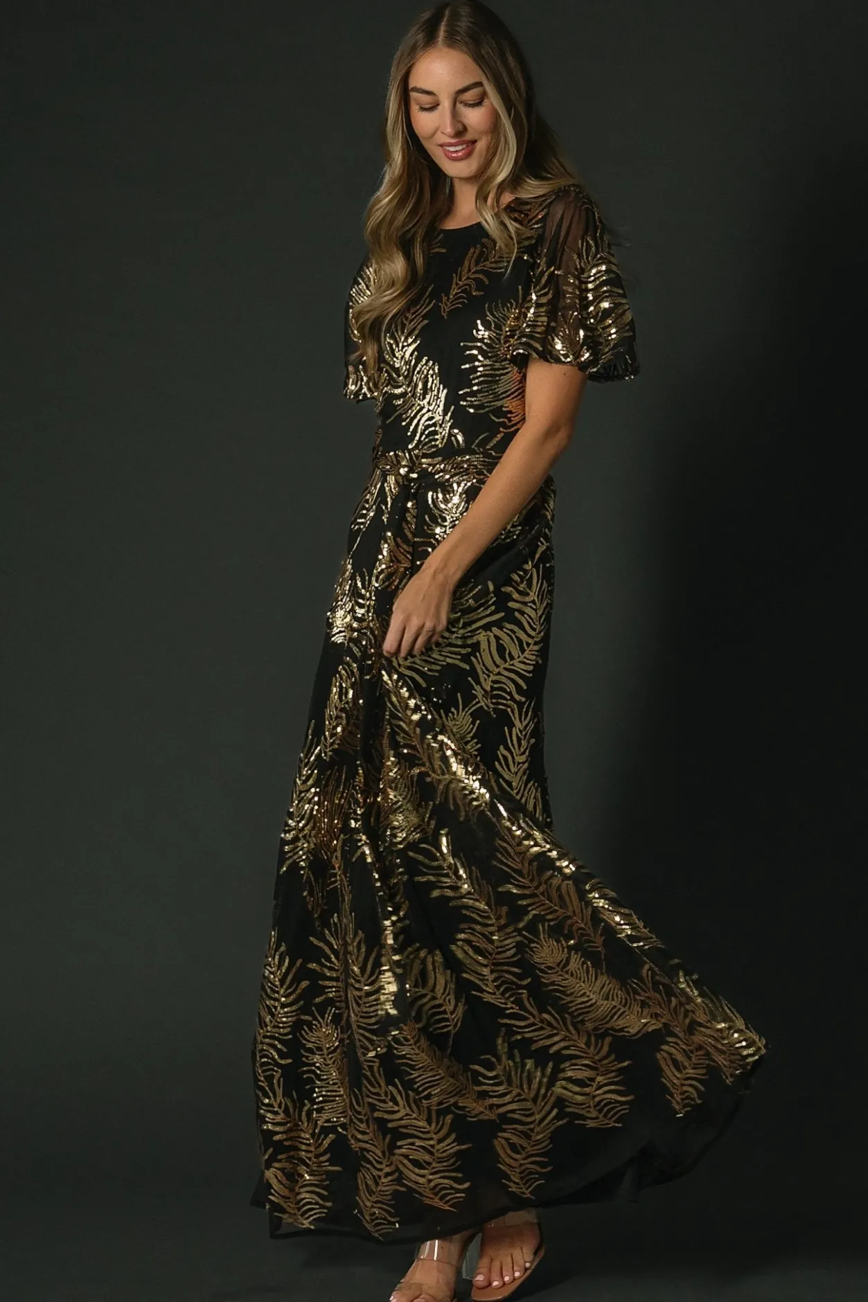 Best Baltic Born Muse Sequin Maxi Dress | Black + Gold Black+Gold