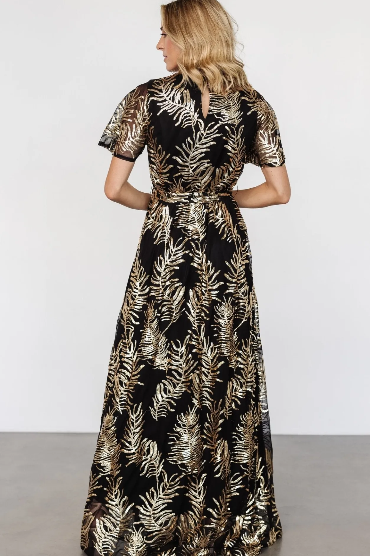 Best Baltic Born Muse Sequin Maxi Dress | Black + Gold Black+Gold