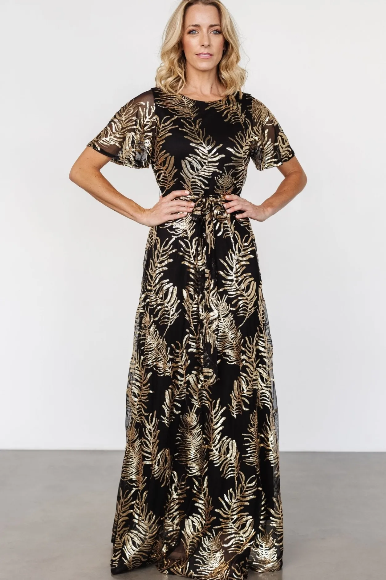 Best Baltic Born Muse Sequin Maxi Dress | Black + Gold Black+Gold