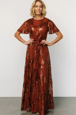 New Baltic Born Muse Sequin Maxi Dress | Cinnamon