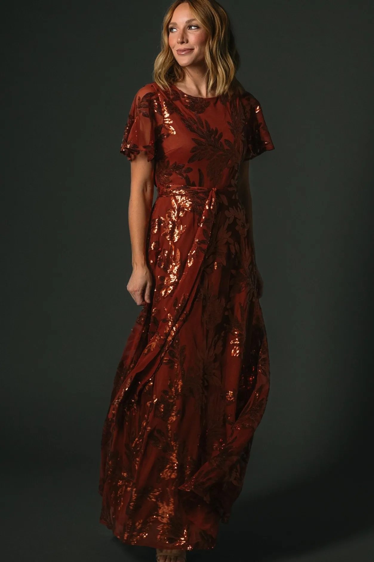 New Baltic Born Muse Sequin Maxi Dress | Cinnamon