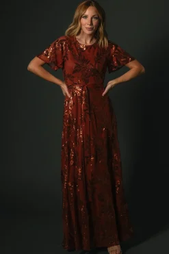 New Baltic Born Muse Sequin Maxi Dress | Cinnamon